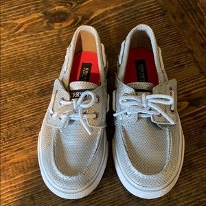 Girls silver Sperry shoe